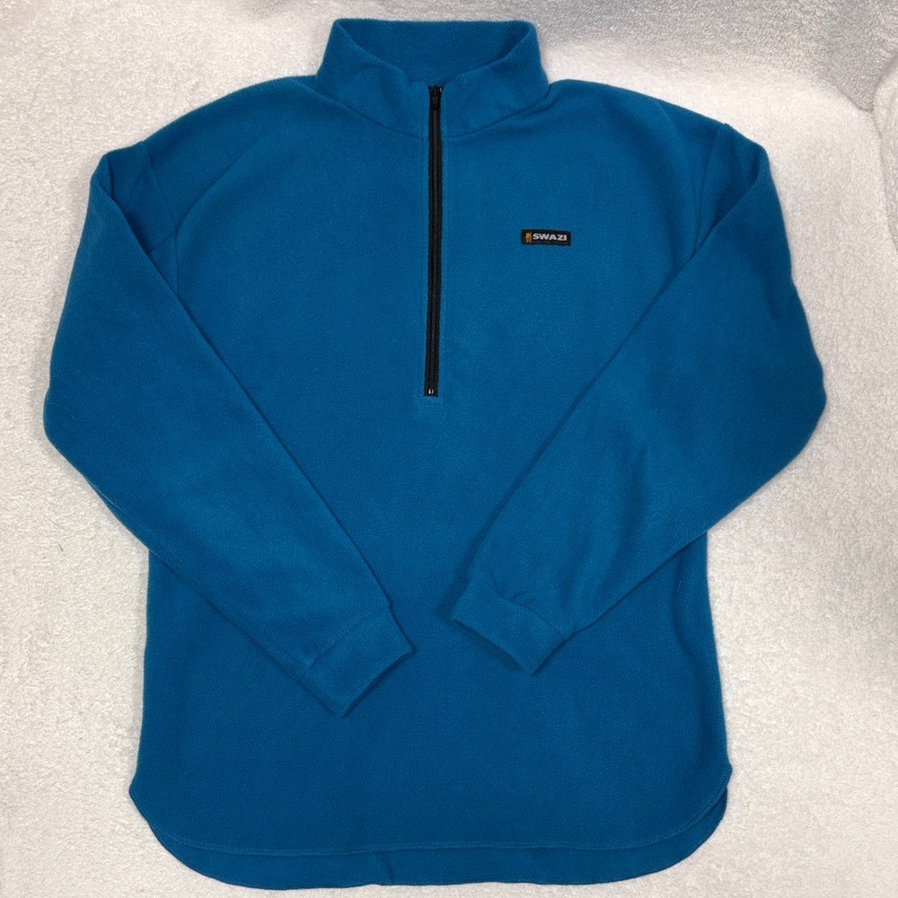 Swazi Teal Quarter-Zip Fleece long sleeve Pullover boys size 12